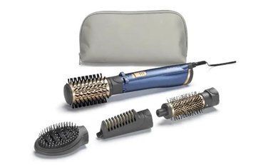 Фен-щітка Babyliss Style Pro, 1000Вт, 2 режими, іоніз-я, хол. Обдув, чохол для зберігання, кераміка, синій AS965E фото