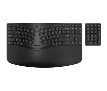 Клавіатура мембранна HP 960 BLK Ergonomic split-zone, 112key, BT, EN/UK, чорний 7E755AA фото