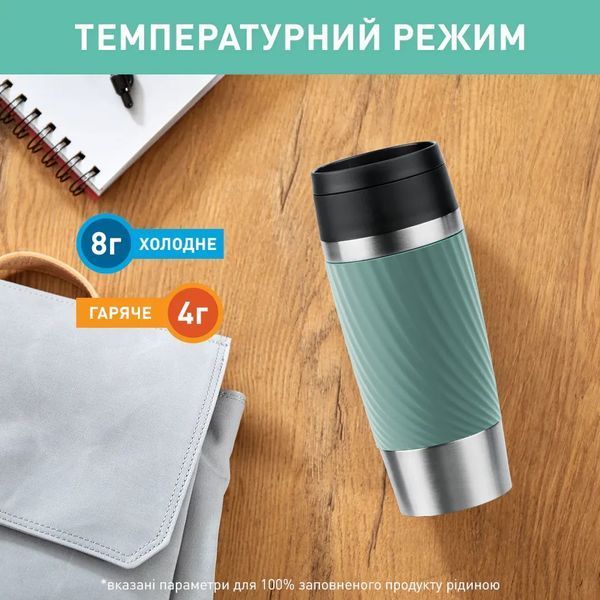 Термочашка 360 мл Tefal Travel Mug Classic Twist, Зелений N2024310 N2024310 фото