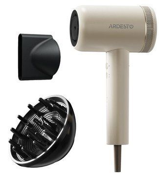 Фен Ardesto Pearl Cream HD-Y702PERL, 1500-1800Вт, 3 швидкості, 3 темп.режими, магнітні насадки,бежевий HD-Y702PERL фото