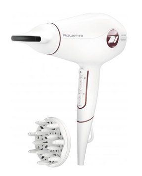 Фен Rowenta Volumizer Hybrid, 1800Вт, 3 режими, іонізація, хол. обдув, турборежим, білий CV6135F0 фото