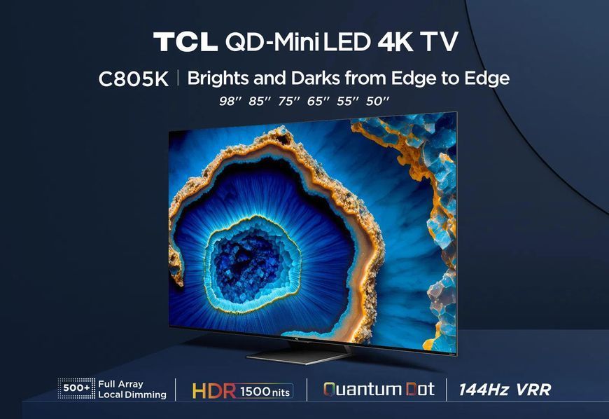 Телевізор 98" TCL 98C805K MiniLED 4K 144Hz Smart Google TV Titan ONKYO sound 98C805K фото