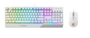 Комплект клавіатура та миша MSI Vigor GK30 COMBO WHITE UA USB, EN/UKR/RU, RGB, білий S11-04UA302-CLA фото