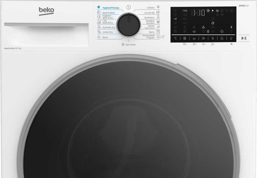 Прально-сушильна машина Beko B5DFT510457WPB, 60 см, 10(7)кг, 1400 об/хв B5DFT510457WPB фото