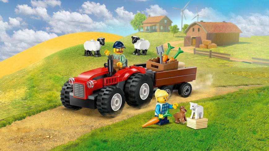 Конструктор LEGO City Червоний фермерський трактор із причепом і вівцями (60461) 60461 фото