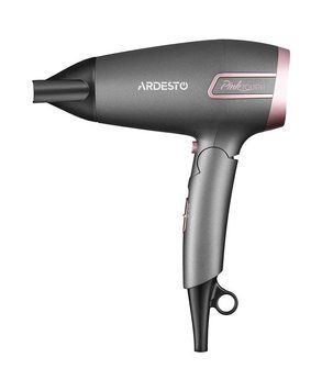 Фен Ardesto Pink Touch, 2000Вт, 2 швидкості, 2 темп.режими, складана ручка, сірий+рожевий HD-R350PT фото