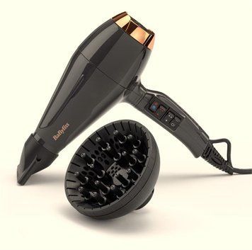 Фен Babyliss Air Pro, 2200Вт, 2 режими, дифузор, іоніз-я, хол. обдув, чорний 6719DE фото