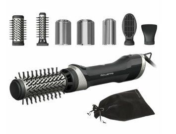 Фен-щітка Rowenta Renewal Brush Active, 1000Вт, 3 режими, іоніз-я, хол. обдув, оберт. насадка, 5 насадок, кераміка, чорний UB9540F0 фото