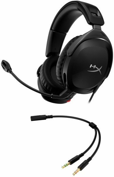 Гарнітура ігрова HyperX Cloud Stinger 2, mini-jack/dual 3.5мм, 2м/0.15м, чорний (519T1AA) 519T1AA фото