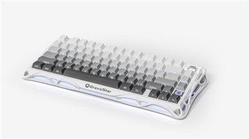 Клавіатура механічна GravaStar Mercury K1 80keys, GravaStar x Kailh Cheery Pink, EN/UKR, BT/WL/USB, білий GSK1_GWHT фото