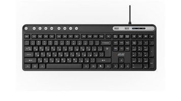 Клавіатура мембранна 2E KS1100 104key, 2xUSB HUB, USB-A, EN/UK, чорний 2E-KS1100UB_UA фото