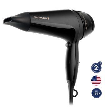 Фен Remington Thermacare Pro, 2200Вт, 3 режими, турмалінова іоніз-я, хол. обдув, чорний D5710 фото