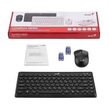Комплект клавіатура та миша Genius LuxeMate Q-8000, WL, EN/UKR, чорний 31340013414 фото