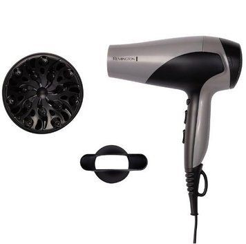 Фен Remington Ionic Dry, 2200Вт, 3 режими, дифузор,турмалинова іоніз-я, хол. обдув, сіро-чорний D3190S фото