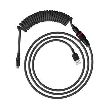 Кабель заряджання/синхронізації HyperX USB-A > USB-C, спіральний, 1.37м, сіро-чорний 6J679AA фото