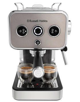 Кавоварка Russell Hobbs ріжкова Distinctions Titanium 1.1л, мелена + чалди, сріблястий 26452-56 фото
