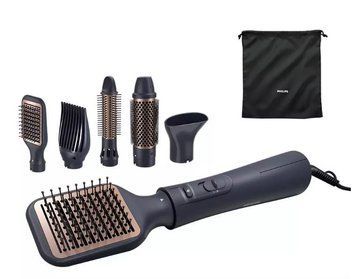 Фен-щітка Philips 5000 Series 1000Вт, 3 режими, іонізація, 5 насадок, синій BHA530/00 фото