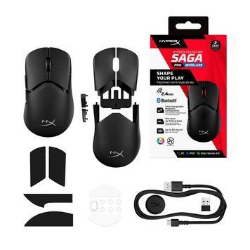 Миша HyperX Pulsefire SAGA PRO, RGB, USB-A/WL/BT, чорний A2PB2AA фото
