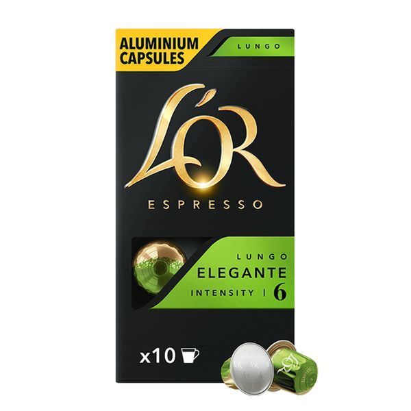 Кава L`OR капсули Lungo Elegante, 100% арабіка, 10шт, Nespresso 8711000360552 фото
