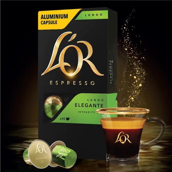 Кава L`OR капсули Lungo Elegante, 100% арабіка, 10шт, Nespresso 8711000360552 фото