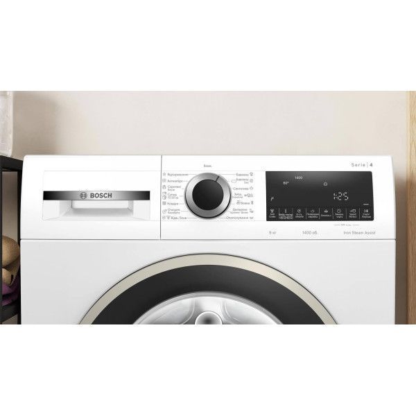 Пральна машина Bosch WAN28281UA фронтальна, 8 кг, 1400 об./хв., 59см, дисплей, білий WAN28281UA фото