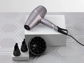 Фен Remington ProLuxe You Adaptive, 2400Вт, 3 режими, дифузор, іоніз-я, хол. обдув, турбо режим, сірий AC9800 фото