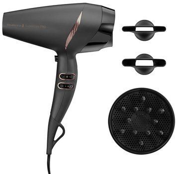 Фен Remington Supercare PRO 2200 AC motor, 2200Вт, 3 режими, дифузор, іоніз-я, хол. обдув, чорний AC7200 фото