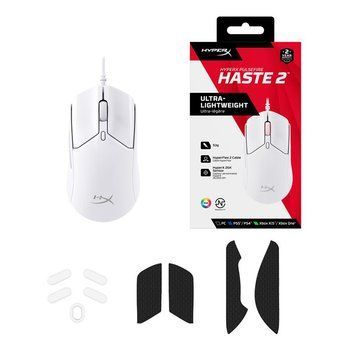 Миша HyperX Pulsefire Haste 2, RGB, USB-A, USB, білий 6N0A8AA фото